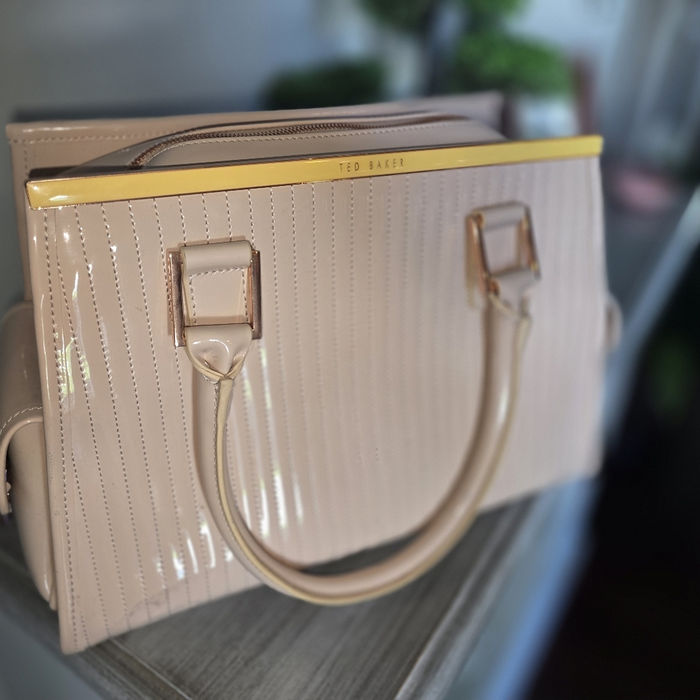 Ted Baker Light Pink Shoulder Bag with Gold Accents